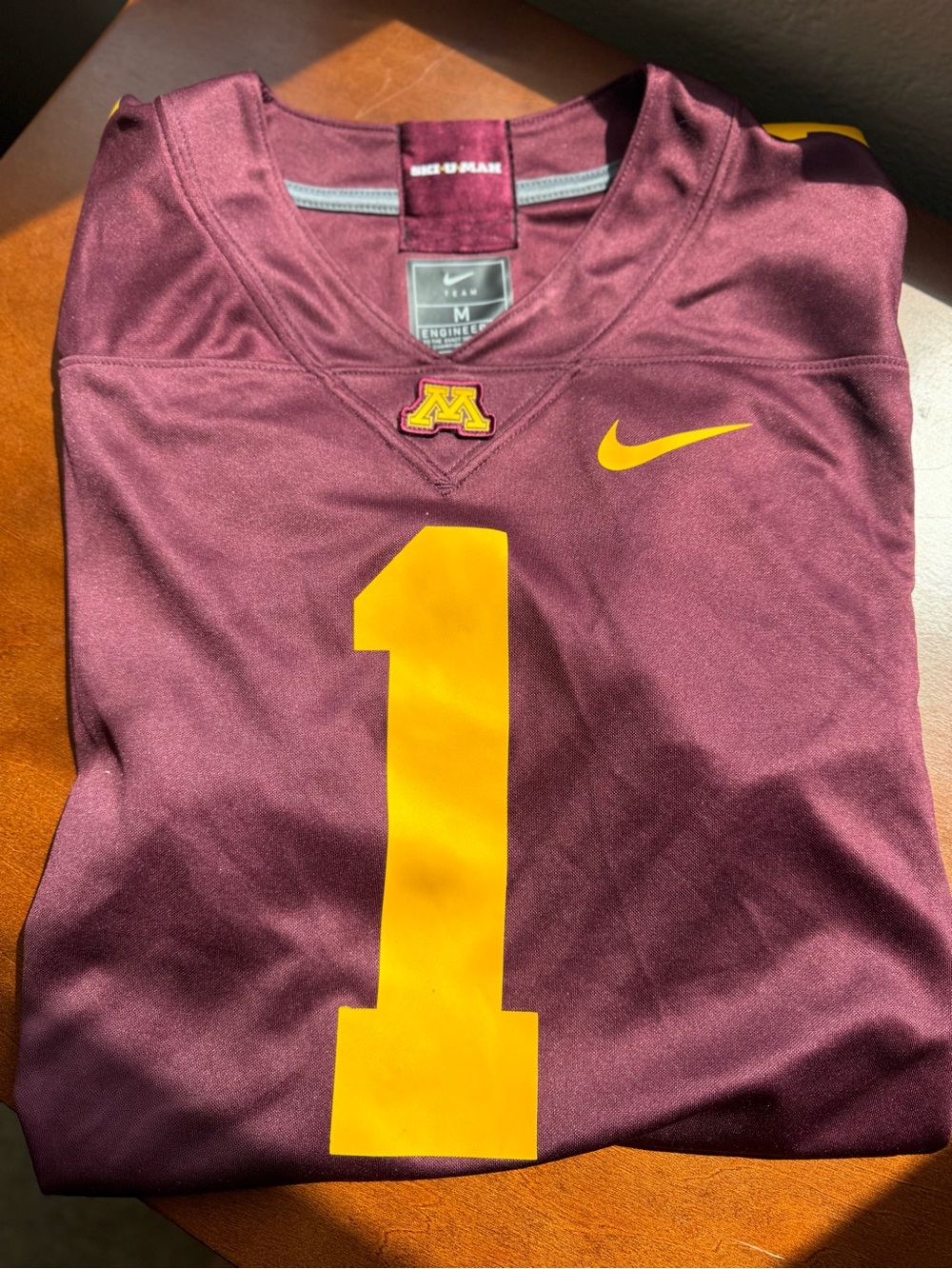 Nike Minnesota Gophers Maroon and Gold Football Jersey #1